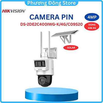 Camera 4G HIKVISION DS-2DE2C400IWG-K/4G/C09S20, PT, Độ phân giải 4MP, Tích hợp PIR và Radar, Đàm thoại 2 chiều
