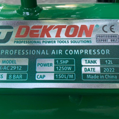 MÁY NÉN KHÍ KHÔNG DẦU 1250W 12L DEKTON DK-AC2912 - HÀNG CHÍNH HÃNG