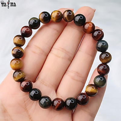 Vòng tay đá mắt hổ tam tài đa sắc 3A