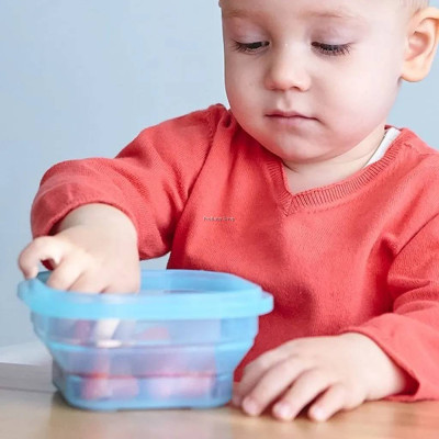 Bát silicon xếp gọn đựng bánh ăn dặm cho bé Marcus & Marcus