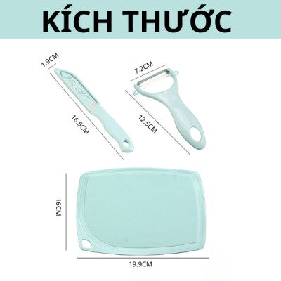 Bộ Dao Thớt Gọt Hoa Quả Mini, Dao Nạo Rau Củ Trái Cây Hoa Quả Nhỏ Gọn Cho Nhà Bếp, Du Lịch, Cắm Trại