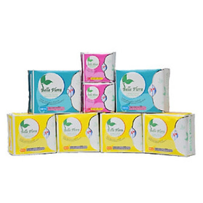 Bộ băng vệ sinh cotton Belle Flora 8 gói