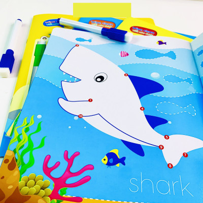 Sách - Bộ 4 quyển viết xóa được Wipe Clean trò chơi nối số tìm kiếm thông minh luyện viết không sợ sai