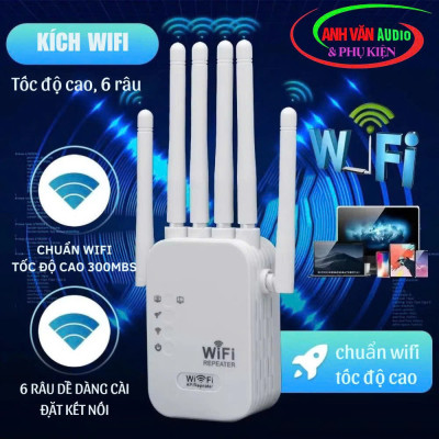 Bộ Kích Sóng Wifi Tốc Độ Cao 6 Râu 50M Thiết Bị Mở Rộng Sóng Bao Phủ Căn Nhà, Văn Phòng - Hàng Nhập Khẩu