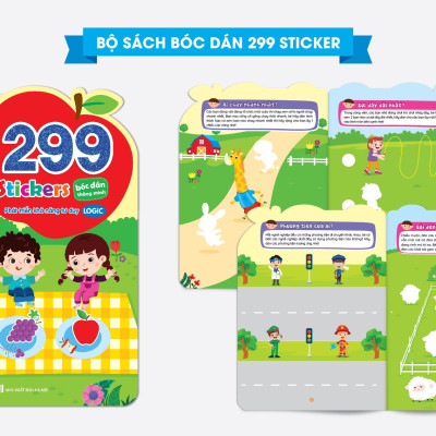 Bộ sách bóc dán phát triển trí tuệ cảm xúc CQ, IQ, EQ 299+ Stickers