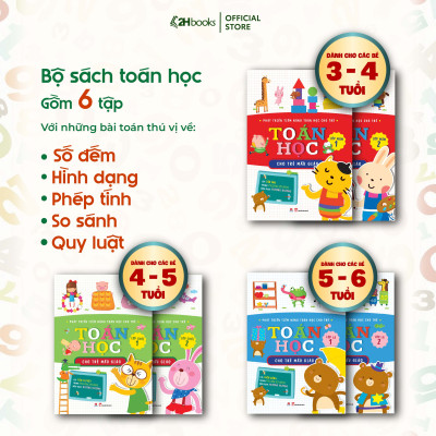 Combo 6 cuốn: Phát triển tiềm năng toán học cho trẻ - Toán  học cho trẻ mẫu giáo - Lớp chồi, Lớp lá, Lớp mầm (Tái bản 2021)- 2HBooks