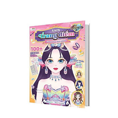 Sách Trang điểm Công chúa Hàn Quốc (Tô màu và bóc dán hơn 100+ stickers cho bé)