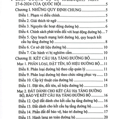 Sách - Luật Đường Bộ (Được Quốc Hội Thông Qua Ngày 27-6-2024, Có Hiệu Lực Từ Ngày 01-01-2025)