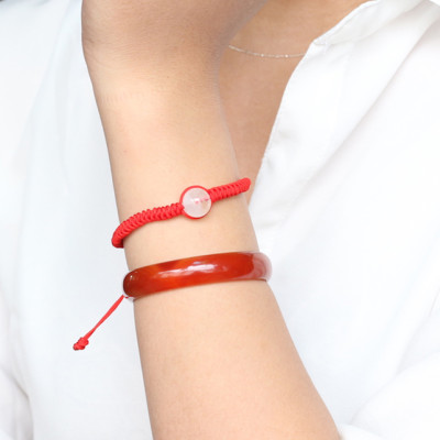 Vòng Tay Kết Dây Hạt Thạch Anh Ưu Linh Trắng Ngọc Quý Gemstones GA36