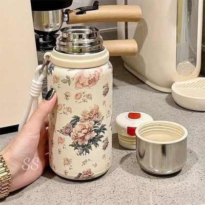 Bình giữ nhiệt VACUUM hoa vintage Hàng chính hãng