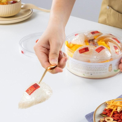 [CHÍNH HÃNG] Yến Sào Hoàng Kim - Hộp Quà Lộc An Cát Tường (Set 50g Tinh Chế Sợi Thượng Hạng & 4 Hũ Yến Chưng) Quà Tặng Đối Tác