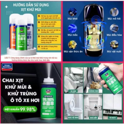 1 CHAI XỊT KHỬ MÙI DIỆT KHUẨN THƠM XE HƠI ÔTÔ MẪU MỚI CHẤT LƯỢNG