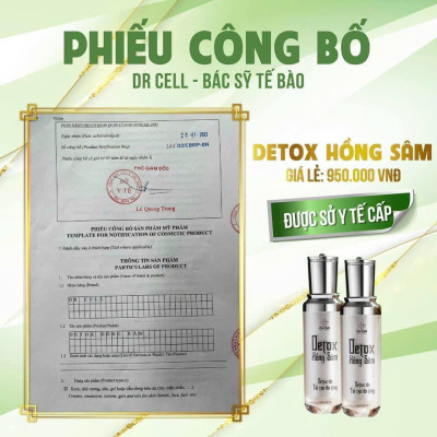 Detox Hồng Sâm Dr Cell 50ml thải độc tố da hỗ trợ giảm mụn hỗ trợ mờ thâm nám - Hàng Chính Hãng