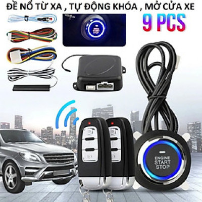 Bộ Start/Stop Đề Nổ Ô Tô Xe Hơi Từ Xa Engine 12V PKE Tự Động Khóa Cửa Smartkey Bản Cao Cấp, ĐÈN TRANG TRÍ , ĐỒNG HỒ TREO TƯỜNG