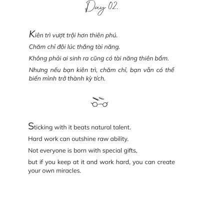 Sách A Diary Of Silent Effort – Tôi Thích Dáng Vẻ Nỗ Lực Của Chính Mình - LiLy Trương – Phiên Bản Song Ngữ Việt Anh