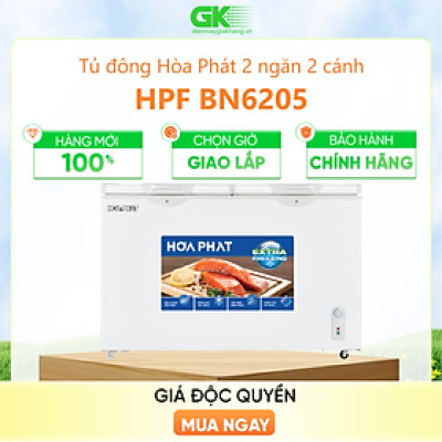 Tủ đông Hòa Phát 205 Lít HPF BN6205 Dàn lạnh nhôm Model 2022 - Hàng chính hãng (Chỉ giao HCM)
