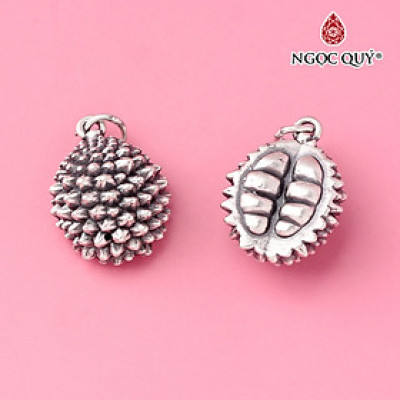 Charm bạc hình múi sầu riêng - Ngọc Quý Gemstones