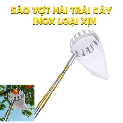 Dụng Cụ Hái Trái Cây Inox Rút Dài 6M – Bộ Sào Vợt + 4 Phụ Kiện Hàng Xịn Loại 1