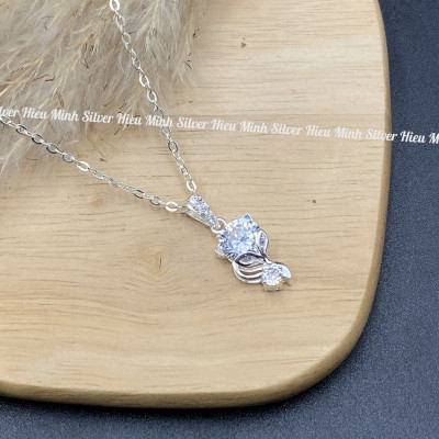  Dây Chuyền Bạc Nữ Mặt Hồ Ly Đính Đá Bạc Hiểu Minh DMD548