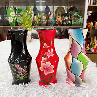 Bình hoa sơn mài - BÌnh trụ  thích hợp để cắm hoa , trang trí, làm quà tặng,...size 20x8 cm