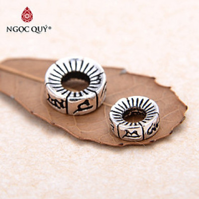 Combo 2 cái charm bạc chặn hạt lục tự minh chú - Ngọc Quý Gemstones