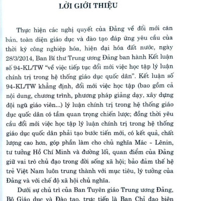 Giáo Trình Tư Tưởng Hồ Chí Minh - Dành Cho Bậc Đại Học Không Chuyên Lý Luận Chính Trị