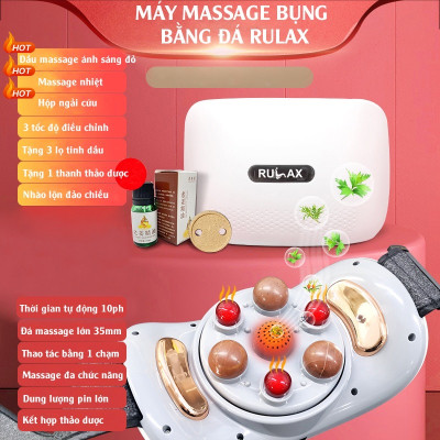Đai Massage Bụng RULAX, Hỗ Trợ Giảm Đau Nhức, Bi Đá Kết Hợp Hồng Ngoại, Giảm Đau Bụng Cho Người Viêm Đại Tràng, Táo Bón, tan mỡ bụng ,thon gọn cơthe