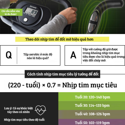 Xe đạp thể thao tại nhà gấp gọn 10 cấp độ kháng lực cảm biến nhịp tim hoạt động êm ái tải trọng 120kg