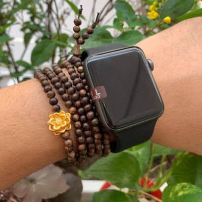 Vòng tay Chuỗi Tràng Hạt 216 4mm Trầm Sánh Chìm MIX Bạc S925 CHARM (Trắng Sữa) - Trầm Hương Tự Nhiên