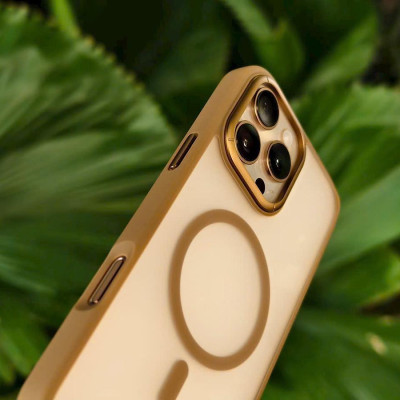 Ốp Lưng Trong Suốt Hỗ Trợ Sạc Từ Tính cho iPhone 16 Pro Max hiệu Wiwu FGG - 012 màu vàng Sa Mạc - Hàng chính hãng