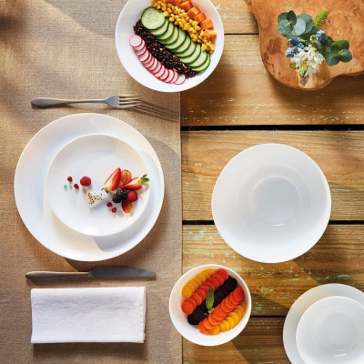 Bộ đĩa (dĩa) thủy tinh Luminarc Diwali 12 chi tiết - DW12A, dùng lò vi sóng, máy rửa bát