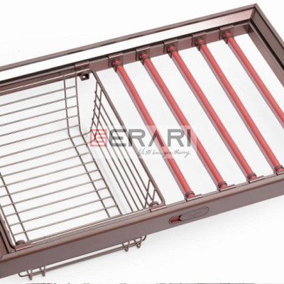Phụ kiện của tủ áo (Giá vắt quần âu ray giảm chấn tích hợp giỏ đựng đồ gấp đa năng Gerari)
