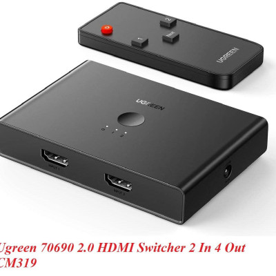 Ugreen UG70690CM319TK 4K 60hz 2 vào 4 ra Bộ gộp tín hiệu HDMI 2.0 màu đen - HÀNG CHÍNH HÃNG