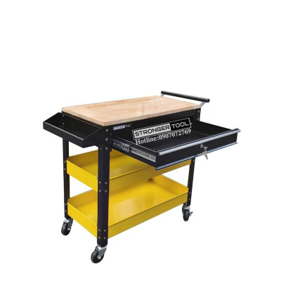 Bàn nguội mini 2 khay 1 ngăn kéo 1 mặt bàn gỗ cao su  Stronger Tool