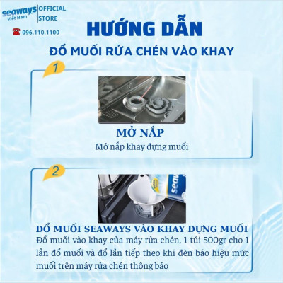 Combo 5 Túi muối rửa chén bát Seaways dành cho máy rửa chén bát - 500g/túi