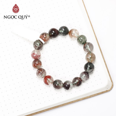Vòng tay trơn đá thạch anh ưu linh đa sắc size hạt 11mm - Ngọc Quý Gemstones