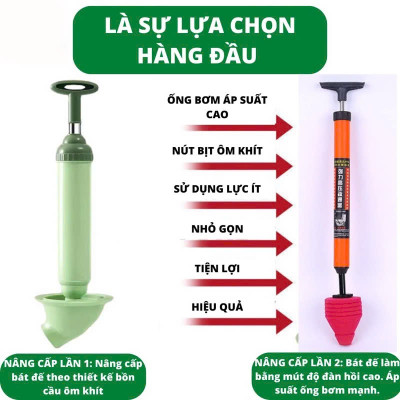 Dụng cụ thông tắc bồn cầu, cống bằng khi nén áp lực siêu mạnh