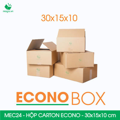 MEC24 - 30x15x10 cm - Combo 100 thùng hộp carton trơn siêu tiết kiệm ECONO