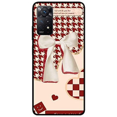 Ốp lưng dành cho Xiaomi Redmi Note 11 Pro 5G mẫu Nơ Trắng Nền Đỏ
