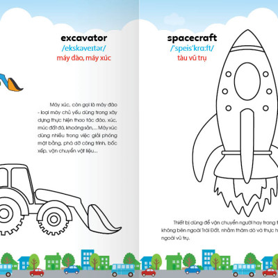 Sách - Colouring 365 ngày Tô màu - KHÁM PHÁ THẾ GIỚI PHÁT TRIỂN TRÍ TUỆ - Giao thông, Đồ dùng gia đình, Học sinh Cuốn 4)