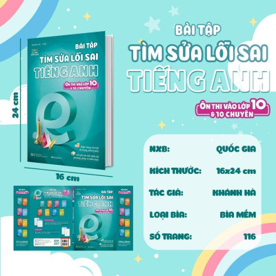 Sách - Bài Tập Tìm Sửa Lỗi Sai Tiếng Anh - Ôn Thi Vào 10 Và 10 Chuyên - Megabook