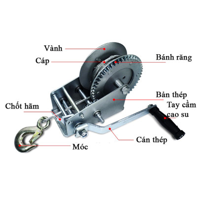 Tời Quay Tay ABG 3000LBS 1360Kg - Máy Tời Xoay Cầm Tay Chuyên Dùng Để Nâng Hạ Hàng Hóa , Máy Móc - Hàng Chính Hãng