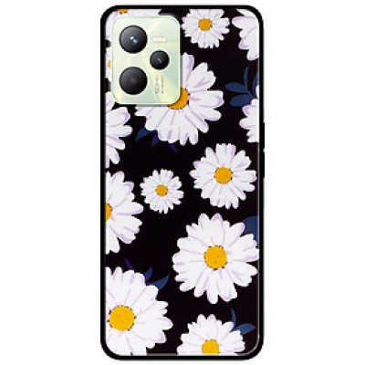 Ốp lưng dành cho Realme C35 - Realme Narzo 50A Prime mẫu Cúc Nhuỵ Vàng Nền Đen