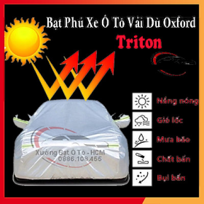 [MITSUBISHI TRITON] Bạt Phủ Ô Tô Vải Dù Oxford, Tráng Nhôm Cao Cấp, Áo Trùm Bảo Vệ Xe MITSUBISHI TRITON, Bạc Phủ Trùm Chống Nóng Chống Mưa, Chống Xước Xe, Bạt Của Xưởng Được May Theo Kích Cỡ Xe, Cam Kết Vừa Xe, Bền Và Đẹp Tới 2 Năm