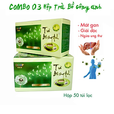 Combo 3 Hộp Trà Bồ Công Anh P&K - mát gan, giải độc, ngừa ung thư (50 túi lọc)