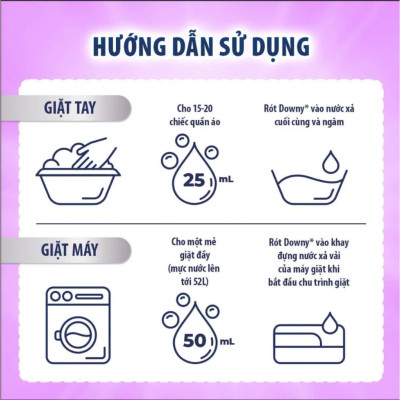 Túi Nước Xả Vải DOWNY Tinh Dầu Thiên Nhiên 3.5L