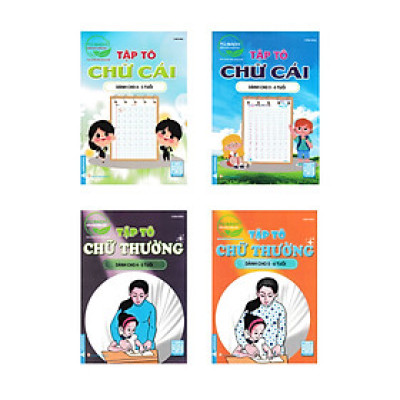 Combo Tập Tô Chữ Cái (Dành Cho 4-5 Tuổi + 5-6 Tuổi) + Tập Tô Chữ Thường (Dành Cho 4-5 Tuổi + 5-6 Tuổi) (Bộ 4 Cuốn)_ABB 	