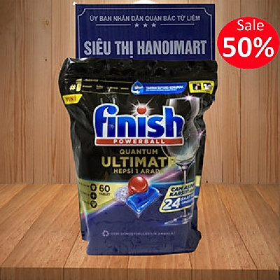Túi 70 viên rửa chén Finish All in 1 Max – (0% Ecolabel EU - MỚI VỀ - 10x tính năng trong 1 viên thân thiện môi trường)