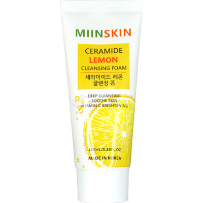 Sữa rửa mặt chanh MIINSKIN Ceramide Lemon Cleansing Foam (100ml) - Hàng chính hãng