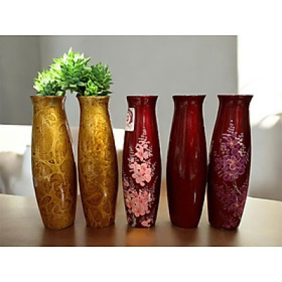 Bình Hoa Sơn Mài Cao Cấp Thanh Bình Lê- Mã B60 size 25x8 cm cắm hoa, trang trí kệ, bàn làm việc, quà tặng ý nghĩa